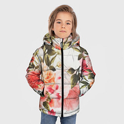 Куртка зимняя для мальчика Нежный букет, цвет: 3D-красный — фото 2