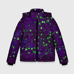 Куртка зимняя для мальчика Звездное небо арт, цвет: 3D-черный