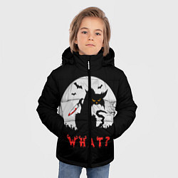 Куртка зимняя для мальчика What Cat Halloween, цвет: 3D-черный — фото 2