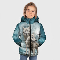 Куртка зимняя для мальчика Волки альбиносы, цвет: 3D-черный — фото 2