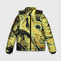 Куртка зимняя для мальчика Желтые линии, цвет: 3D-черный