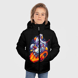 Куртка зимняя для мальчика COSMO ROCKET, цвет: 3D-черный — фото 2