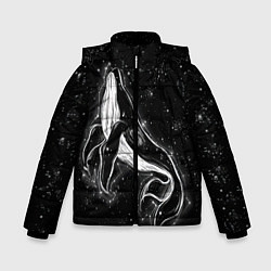Куртка зимняя для мальчика Космический Кит, цвет: 3D-черный