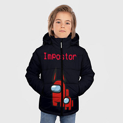 Куртка зимняя для мальчика Among us Impostor, цвет: 3D-черный — фото 2