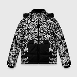 Куртка зимняя для мальчика Фэнтези мотылёк, цвет: 3D-черный
