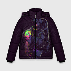 Куртка зимняя для мальчика Медуза и космонавт, цвет: 3D-черный