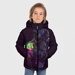 Куртка зимняя для мальчика Медуза и космонавт, цвет: 3D-черный — фото 2