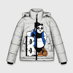 Куртка зимняя для мальчика Серьёзная Панда, цвет: 3D-черный