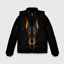 Куртка зимняя для мальчика Доберман, цвет: 3D-черный