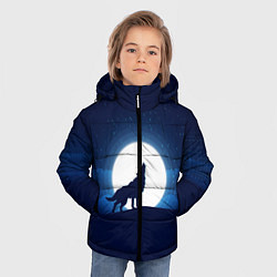 Куртка зимняя для мальчика Воющий на луну, цвет: 3D-черный — фото 2