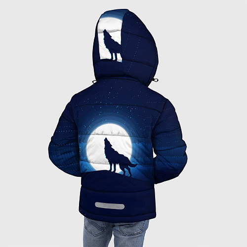 Зимняя куртка для мальчика Воющий на луну / 3D-Черный – фото 4