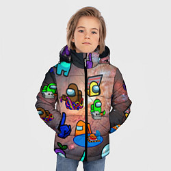 Куртка зимняя для мальчика Among Us Чёрная дыра, цвет: 3D-черный — фото 2
