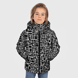 Куртка зимняя для мальчика Геометрия ЧБ Black & white, цвет: 3D-красный — фото 2
