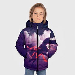 Куртка зимняя для мальчика Лиса бежит по облакам, цвет: 3D-черный — фото 2