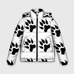 Куртка зимняя для мальчика Лапы медведя, цвет: 3D-светло-серый