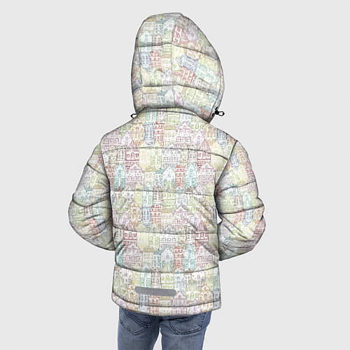 Зимняя куртка для мальчика Узор из домиков / 3D-Черный – фото 4