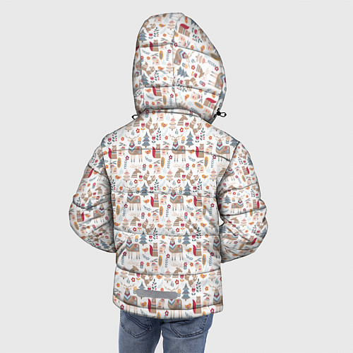 Зимняя куртка для мальчика Новогодний лес / 3D-Красный – фото 4