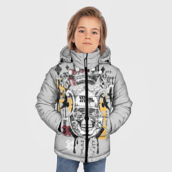 Куртка зимняя для мальчика Череп в очках, цвет: 3D-черный — фото 2