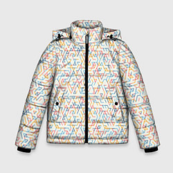Куртка зимняя для мальчика Узор из треугольников, цвет: 3D-черный