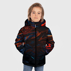 Куртка зимняя для мальчика Абстракция разводы красок, цвет: 3D-красный — фото 2