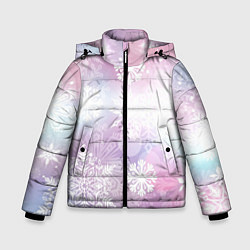 Куртка зимняя для мальчика Снежинки, цвет: 3D-черный