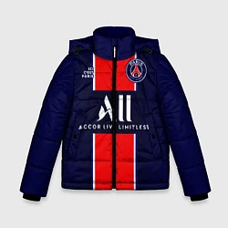 Куртка зимняя для мальчика PSG домашняя сезон 2021, цвет: 3D-черный