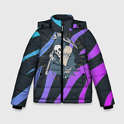 Куртка зимняя для мальчика Skate or die art, цвет: 3D-черный