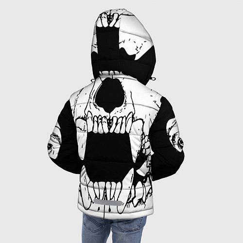 Зимняя куртка для мальчика Череп с клыками / 3D-Черный – фото 4