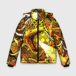Куртка зимняя для мальчика CS GO DRAGON LORE, цвет: 3D-черный