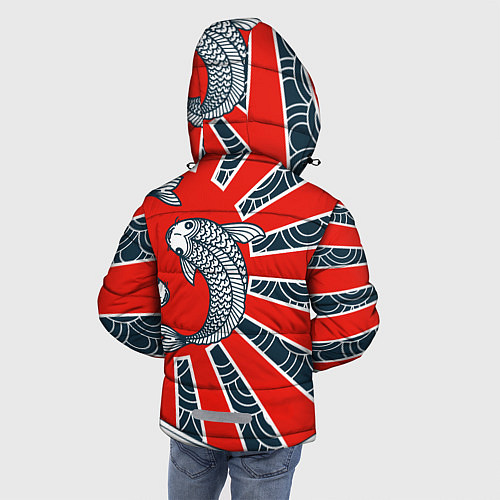Зимняя куртка для мальчика Карпы Кои / 3D-Светло-серый – фото 4