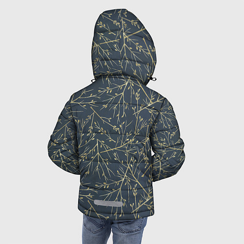 Зимняя куртка для мальчика Веточки / 3D-Светло-серый – фото 4