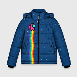 Куртка зимняя для мальчика AMONG US - NYAN CREWMATE, цвет: 3D-черный