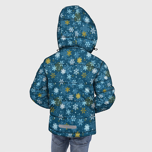 Зимняя куртка для мальчика Снежинки / 3D-Светло-серый – фото 4