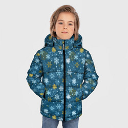 Куртка зимняя для мальчика Снежинки, цвет: 3D-светло-серый — фото 2