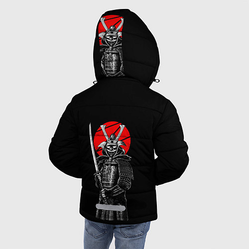 Зимняя куртка для мальчика СамураЙ на спине / 3D-Черный – фото 4