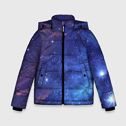 Куртка зимняя для мальчика Звёздное небо, цвет: 3D-черный