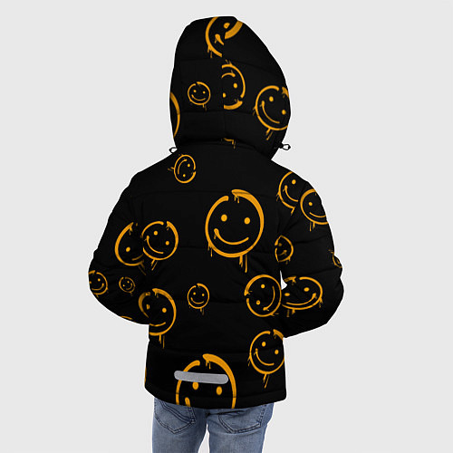 Зимняя куртка для мальчика Смайл / 3D-Черный – фото 4