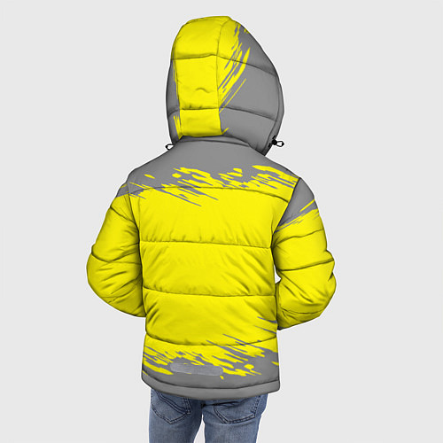Зимняя куртка для мальчика Grey and Illuminating Yellow / 3D-Черный – фото 4