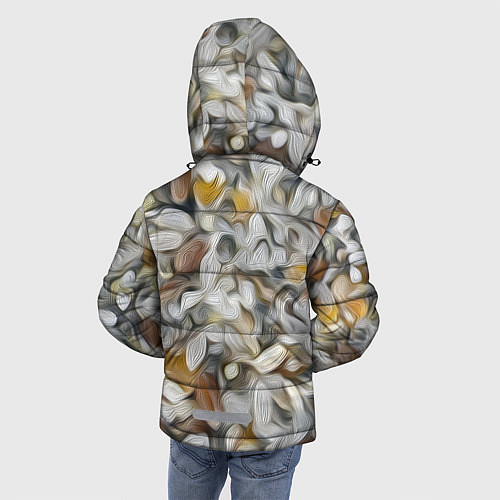 Зимняя куртка для мальчика Желто-серый каменный узор / 3D-Черный – фото 4