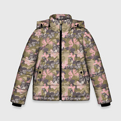 Зимняя куртка для мальчика Камуфляж с бабочками