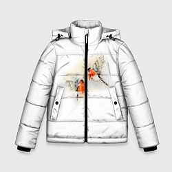 Куртка зимняя для мальчика Снегири, цвет: 3D-красный