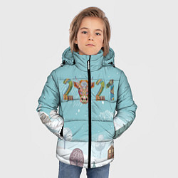 Куртка зимняя для мальчика Год быка 2021, цвет: 3D-черный — фото 2
