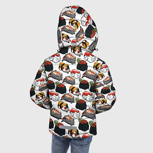 Зимняя куртка для мальчика Котики Суши / 3D-Черный – фото 4