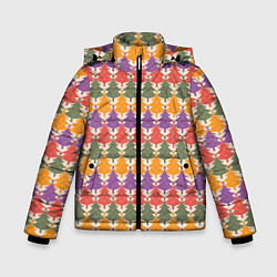 Куртка зимняя для мальчика Ёлочки, цвет: 3D-черный