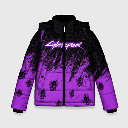 Куртка зимняя для мальчика Cyberpunk neon, цвет: 3D-черный