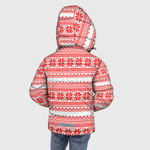 Зимняя куртка для мальчика Новогодний Красный / 3D-Черный – фото 4