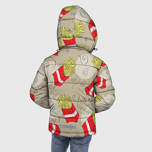 Зимняя куртка для мальчика Фастфуд - Картошка фри / 3D-Черный – фото 4