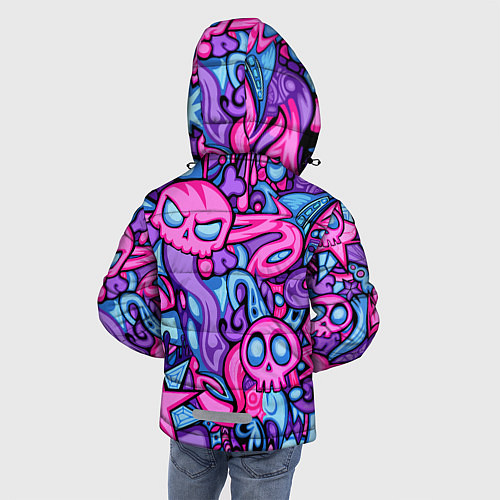 Зимняя куртка для мальчика Граффити монстры / 3D-Черный – фото 4