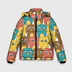 Зимняя куртка для мальчика Разноцветные совы