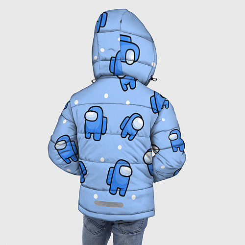 Зимняя куртка для мальчика Among Us - Синий цвет / 3D-Черный – фото 4
